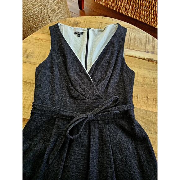 Talbots Textured Fit And Flare Sheath Dress Women's Size 10 Lining Pockets Black - Picture 4 of 8